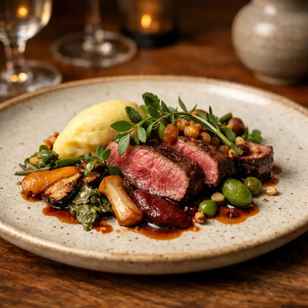 Beautifully plated gourmet dish with Australian produce